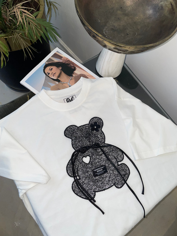 تی شرت زنانه مدل Teddy طرح زیبا نخ پنبه