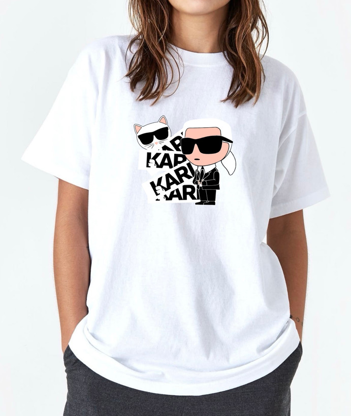 جنس نخ پنبه تی شرت زنانه مدل Karl